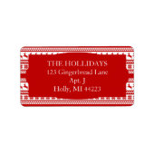 Holly Jolly Red Nordic Print Reindekerst Etiket (Voorkant)