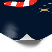 Holly Jolly Red White Gold Kerstwinter Poster (Hoek)