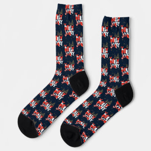 Holly Jolly Red White Gold Winter Socks Sokken