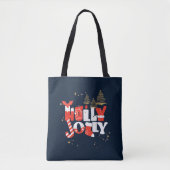 Holly Jolly Red White - kerstwinter Tote Bag (Voorkant)