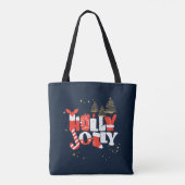 Holly Jolly Red White - kerstwinter Tote Bag (Achterkant)