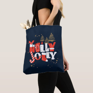 Holly Jolly Red White - kerstwinter Tote Bag