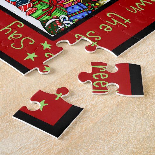 Holly Jolly Reindeer puzzle Legpuzzel (Zijkant)