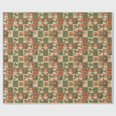 Holly Jolly Retro Christmas Collage Cadeaupapier (Vlak)