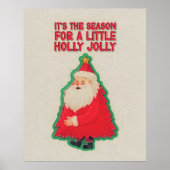 Holly Jolly Retro Christmas Wall Art Poster (Voorkant)