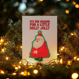 Holly Jolly Retro Christmas Wall Art Poster