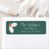 Holly Jolly Retro Kerstmis Retuern Adres Label (Insitu)