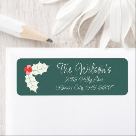 Holly Jolly Retro Kerstmis Retuern Adres Label