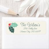 Holly Jolly Retro Kerstmis Retuern Adres Label (Insitu)