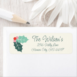 Holly Jolly Retro Kerstmis Retuern Adres Label