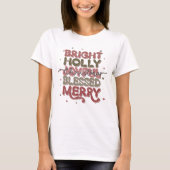 Holly Jolly Retro Kerstmis T-Shirt (Voorkant)