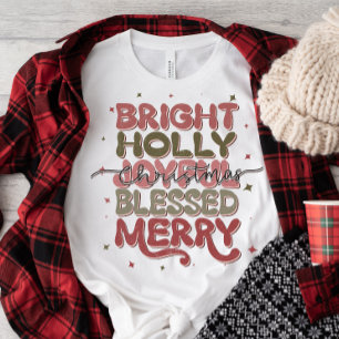 Holly Jolly Retro Kerstmis T-Shirt