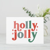 Holly Jolly - Retro Vakantie Typografie Kaart (Staand voorkant)