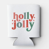 Holly Jolly - Retro Vakantietypografie Blikjeskoeler (Achterkant)