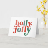 Holly Jolly - Retro Vakantietypografie Kaart (Gele Bloem)