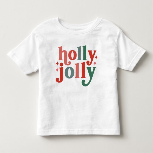 Holly Jolly - Retro Vakantietypografie Kinder Shirts (Voorkant)