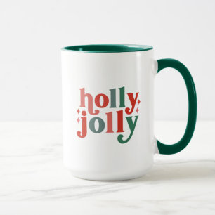 Holly Jolly - Retro Vakantietypografie Mok