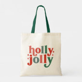 Holly Jolly - Retro Vakantietypografie Tote Bag (Achterkant)