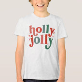 Holly Jolly - Retro Vakantietypografie Tri-Blend Shirt (Voorkant)