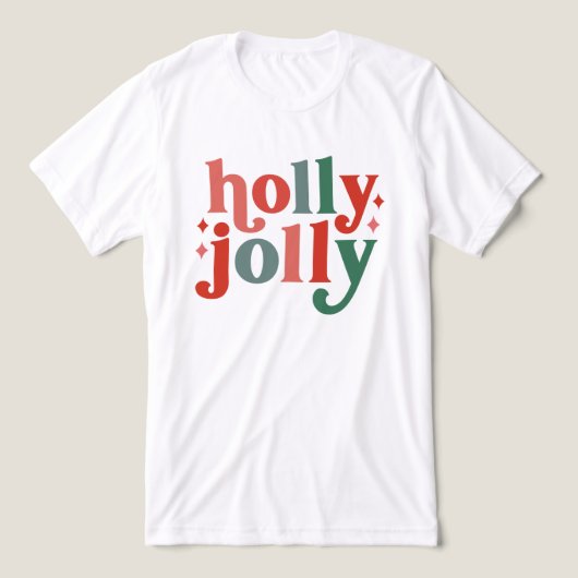 Holly Jolly - Retro Vakantietypografie Tri-Blend Shirt (Design voorkant)