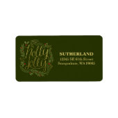 Holly Jolly Return-adreslabels Etiket (Voorkant)