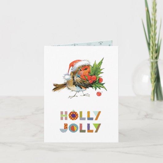 Holly Jolly Robin Kaart (Voorkant)