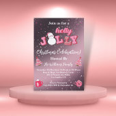 Holly Jolly Roze Metallic Glitters Kerstfeest Kaart