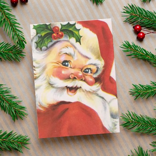  Holly Jolly Santa Claus - Aangepaste kerstperiode Feestdagen Kaart