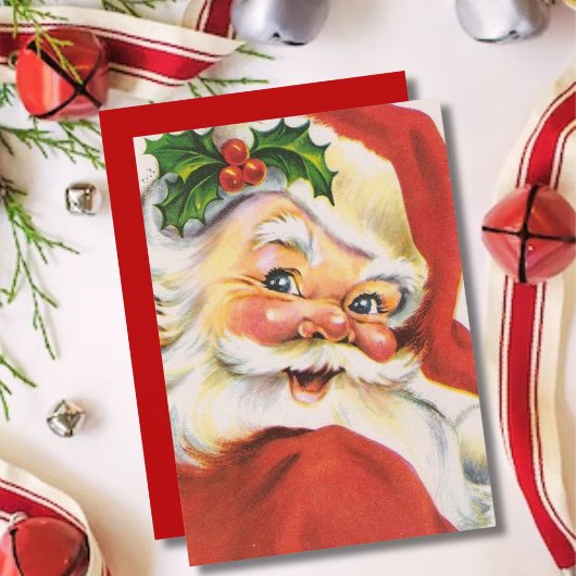  Holly Jolly Santa Claus - Aangepaste kerstperiode Feestdagenkaart