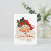 Holly Jolly Santa Claus Merry Kerstmis Feestdagenkaart (Staand voorkant)