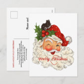 Holly Jolly Santa Claus Merry Kerstmis Feestdagenkaart (Voorkant / Achterkant)