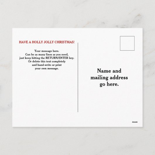 Holly Jolly Santa Claus Merry Kerstmis Feestdagenkaart (Achterkant)