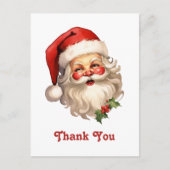 Holly Jolly Santa Claus Retro Bedankt Briefkaart (Voorkant)