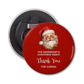 Holly Jolly Santa Claus Retro Kerstmis Bedankt Button Flesopener (Voorkant)