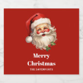 Holly Jolly Santa Claus Retro Kerstmis Bier Etiket (Enkel label)