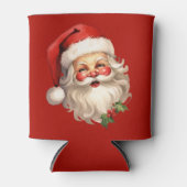 Holly Jolly Santa Claus Retro Kerstmis Blikjeskoeler (Voorkant)