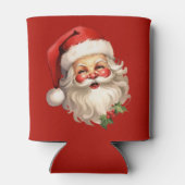 Holly Jolly Santa Claus Retro Kerstmis Blikjeskoeler (Achterkant)