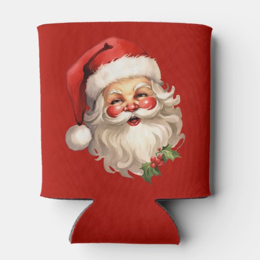 Holly Jolly Santa Claus Retro Kerstmis Blikjeskoeler (Achterkant)