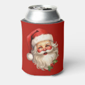 Holly Jolly Santa Claus Retro Kerstmis Blikjeskoeler (Blikje Achterkant)