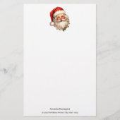 Holly Jolly Santa Claus Retro Kerstmis Briefpapier (Voorkant)