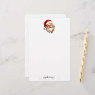 Holly Jolly Santa Claus Retro Kerstmis Briefpapier