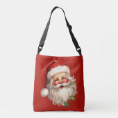 Holly Jolly Santa Claus Retro Kerstmis Crossbody Tas (Achterkant)