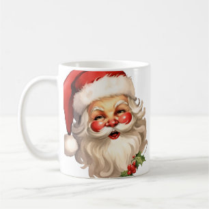 Holly Jolly Santa Claus Retro Kerstmis Koffiemok