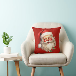 Holly Jolly Santa Claus Retro Kerstmis Kussen