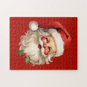 Holly Jolly Santa Claus Retro Kerstmis Legpuzzel (Horizontaal)
