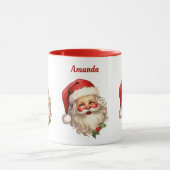 Holly Jolly Santa Claus Retro Kerstmis Mok (Midden)