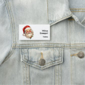 Holly Jolly Santa Claus Retro Kerstmis Naamplaatje (In situ)