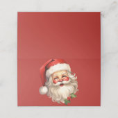 Holly Jolly Santa Claus Retro Kerstmis Plaatskaartje (Buitenkant ongevouwen)