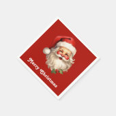 Holly Jolly Santa Claus Retro Kerstmis Servet (Hoek)