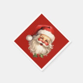 Holly Jolly Santa Claus Retro Kerstmis Servet (Hoek)